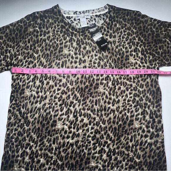Rebecca Malone Women’s Plus Size Animal Print Crewneck Sweater Sz 1X - Picture 7 of 10